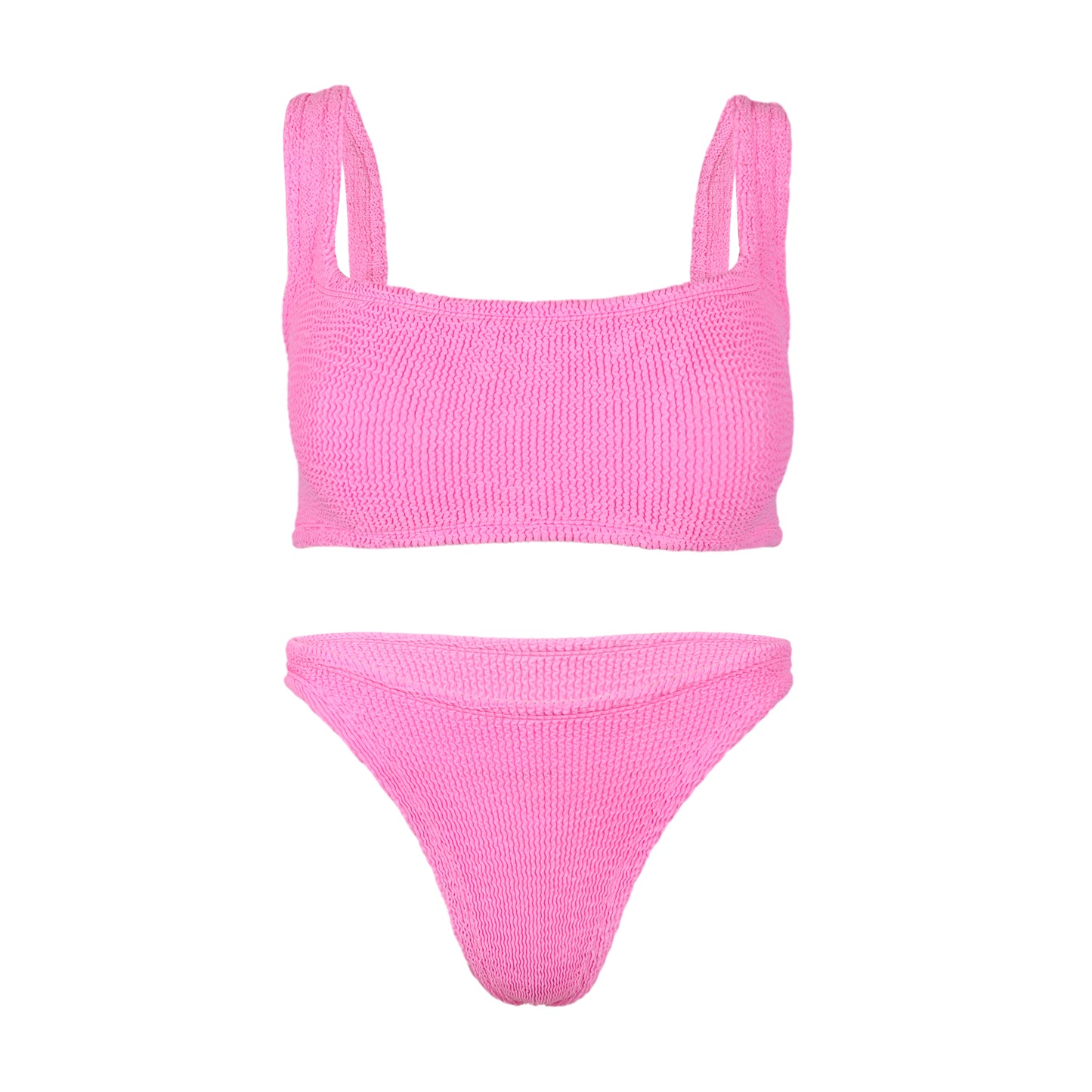 Pink Crop Top Bikini Set
