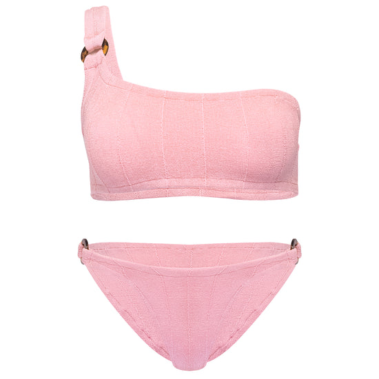 Crinkle Bikini Set in Dusty Pink