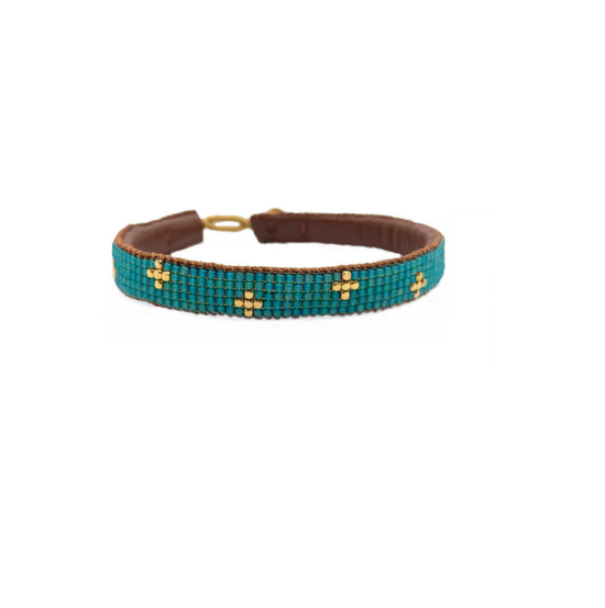 Mini Cross Aqua Bracelet