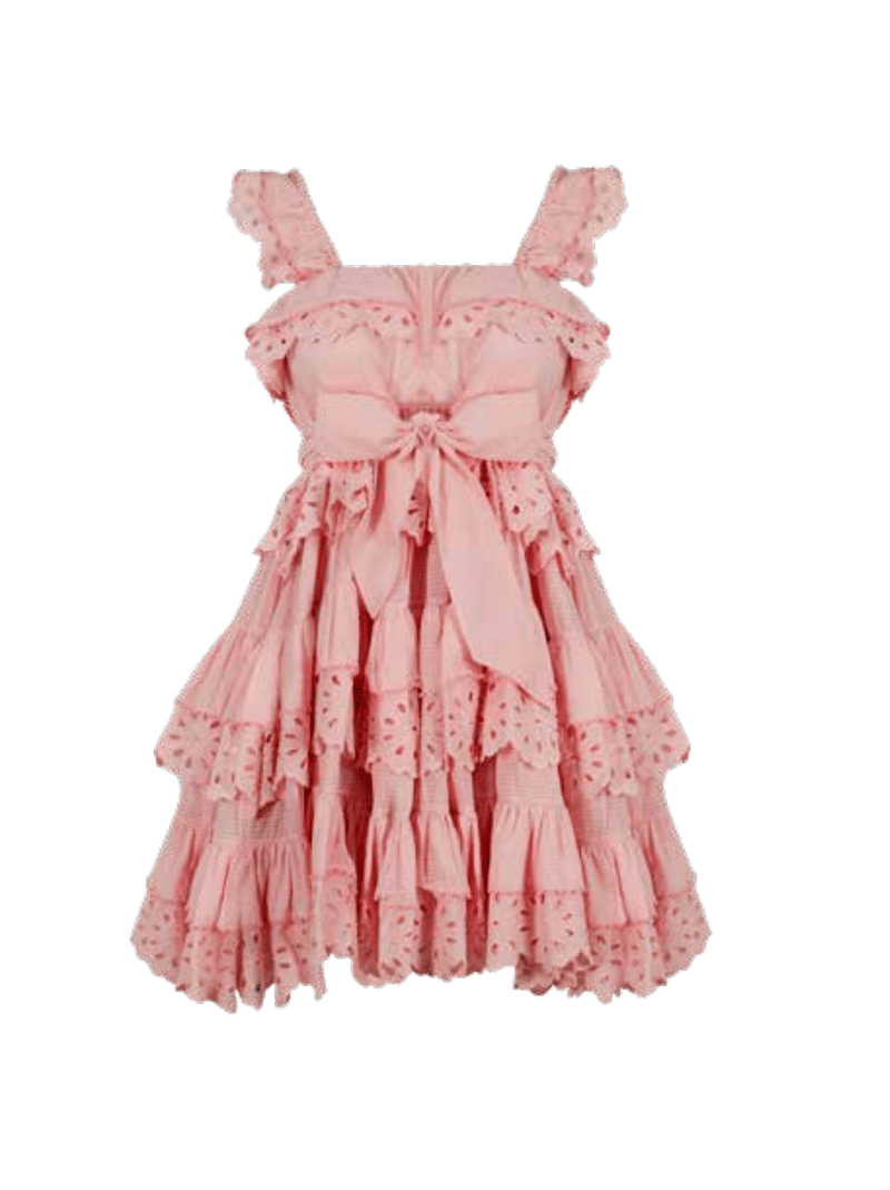Pink Mini Dress with Frills