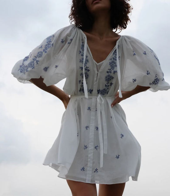 White Embroidered Dress