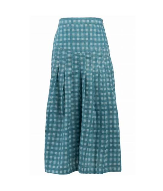 Load image into Gallery viewer, Gingham Midi Skirt in Aqua

