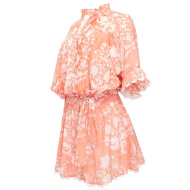 Blouson Dress In Palladio Block Print Jaipur Pink - Dress