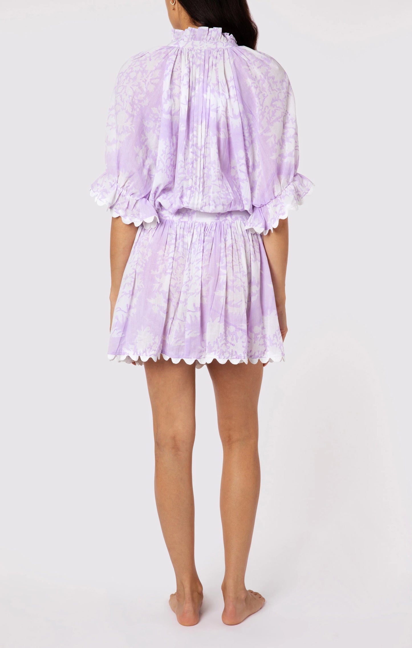 Blouson Dress In Palladio Print Lilac