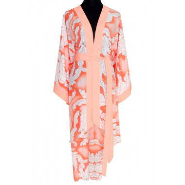 Pastel Willow Long Kimono Wings In Salmon - Kimono