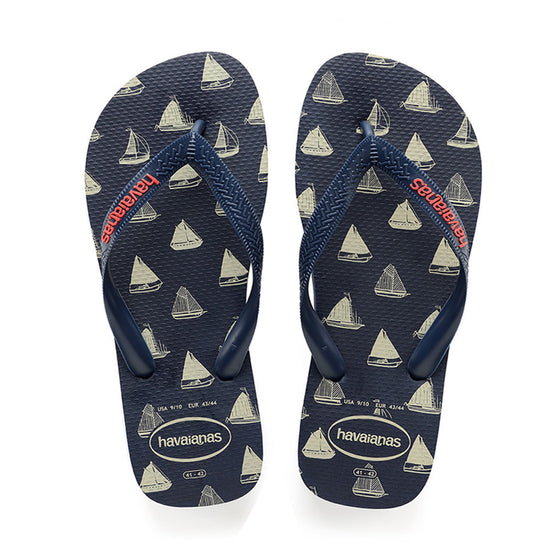 Kids Top Nautical Flip Flops Navy Blue