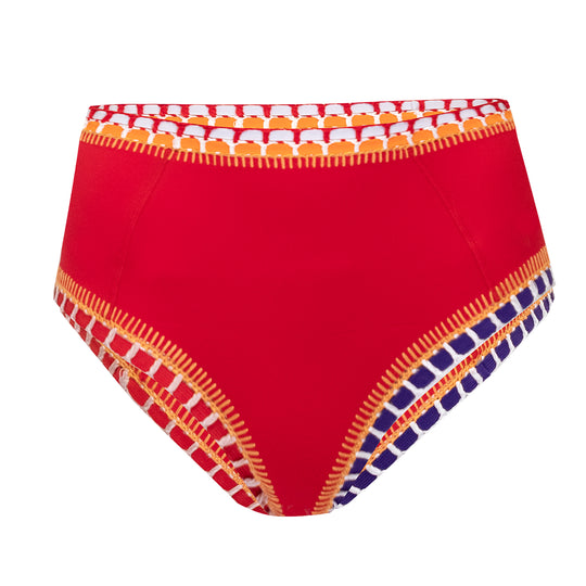 Kaia High Waist Bikini Bottom Red - Bikini Bottom