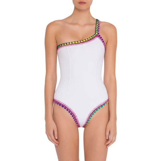 Load image into Gallery viewer, Yaz One Shoulder Maillot - One Piece
