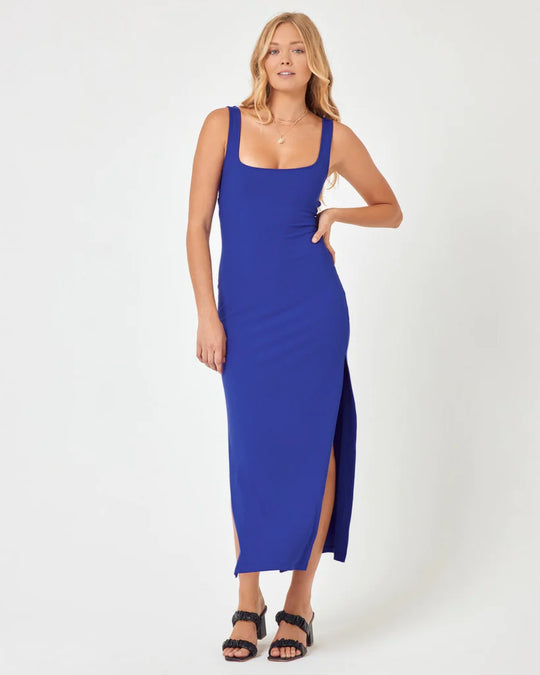 Casual Sleeveless Maxi Dress in Blue