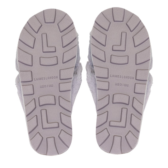 Blue Heart Eye Chic Slider Grey - Slipper