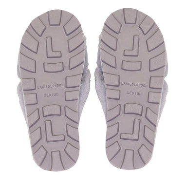 Pink Quilted Heart Chic Slider Grey - Slipper