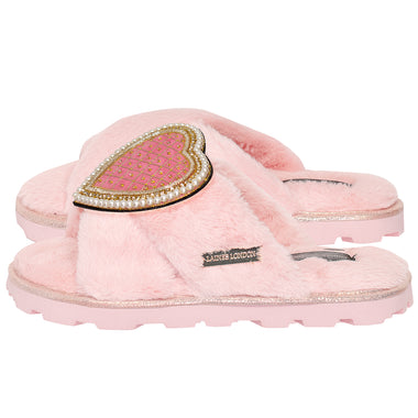 Pink Quilted Heart Chic Slider - Slipper