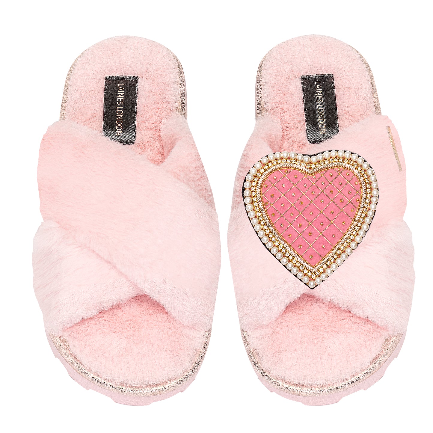 Load image into Gallery viewer, Pink Quilted Heart Chic Slider - Slipper
