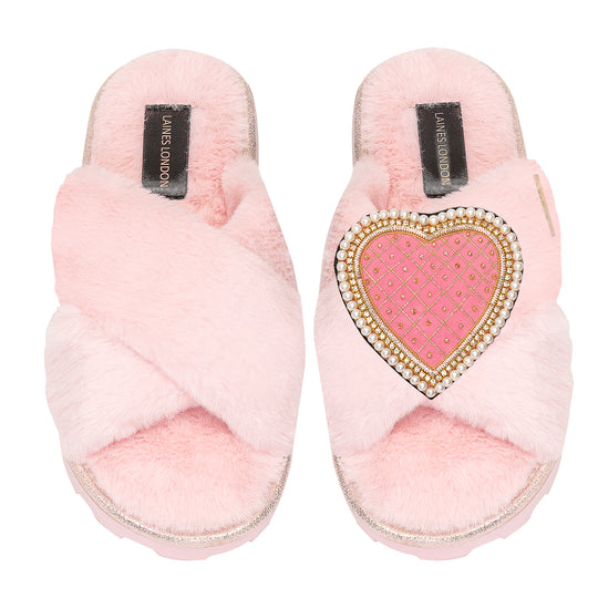 Pink Quilted Heart Chic Slider - Slipper