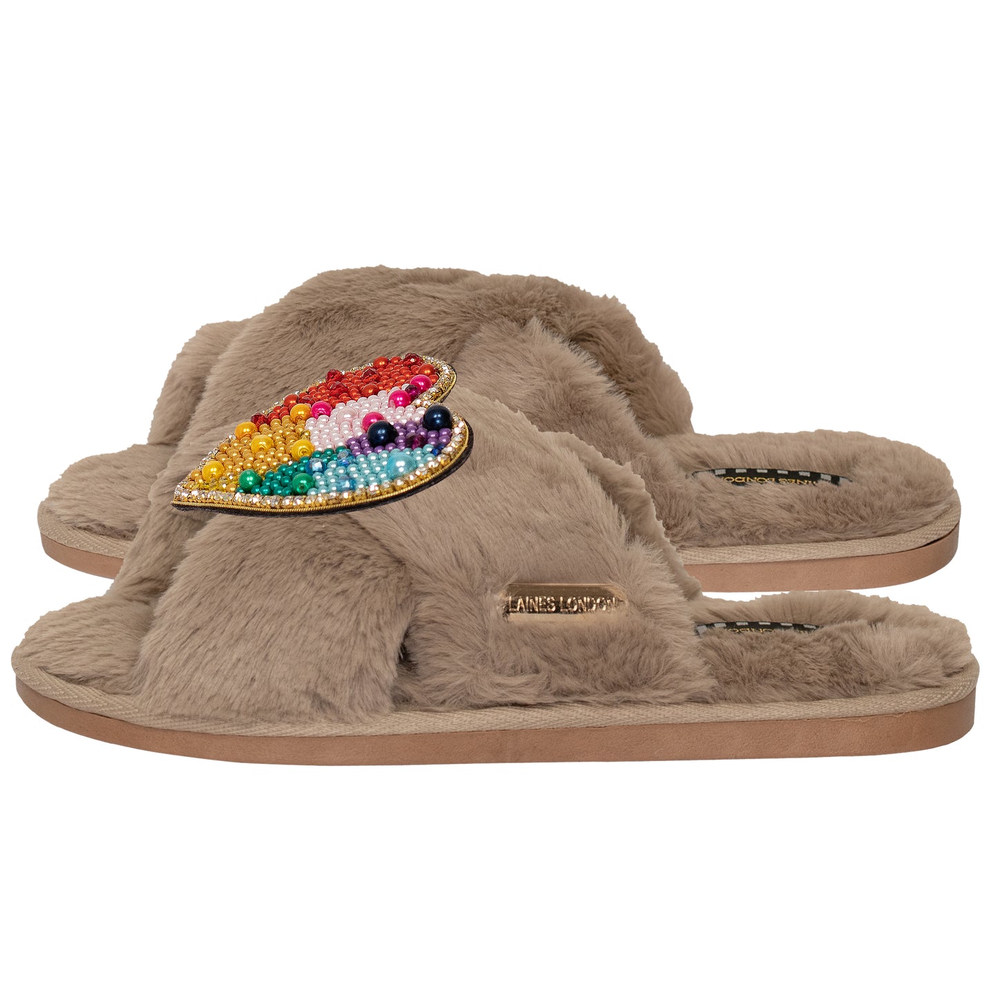 Rainbow Heart Classic Slipper Toffee