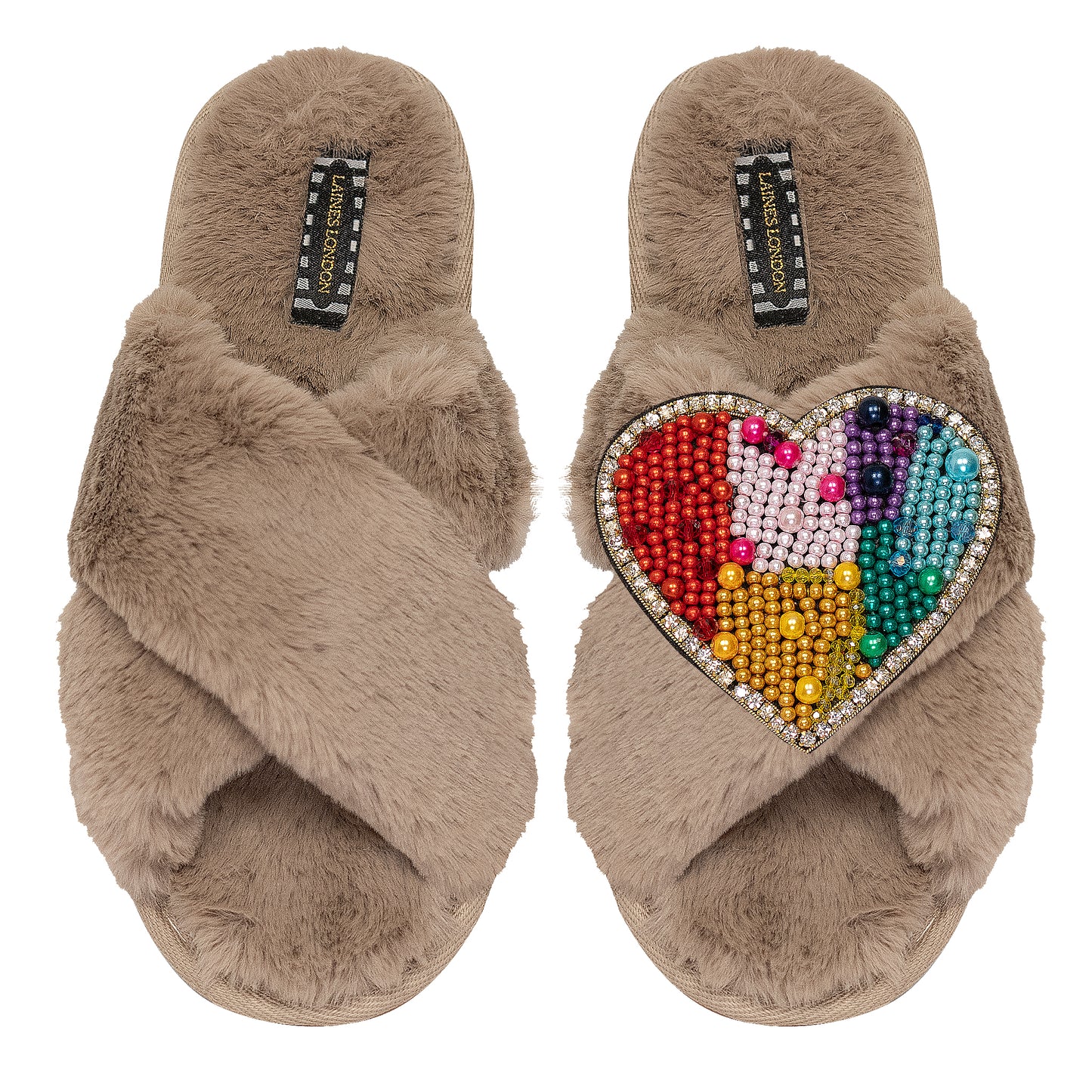 Rainbow Heart Classic Slipper Toffee
