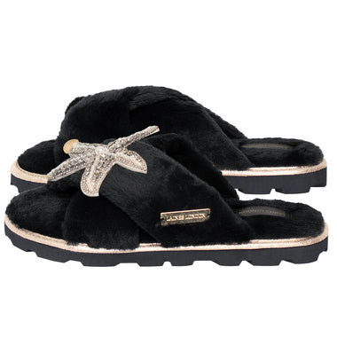 Silver Starfish Chic Slider Black - Slipper