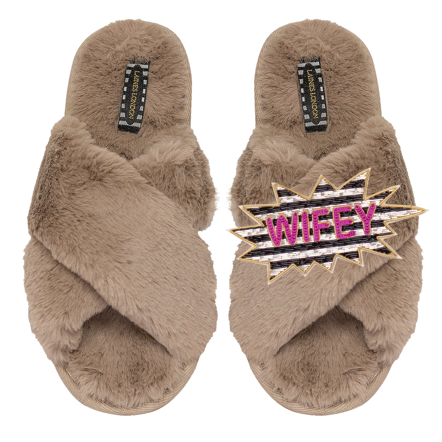 Load image into Gallery viewer, Pink Wifey Classic Slipper Toffee - Slipper
