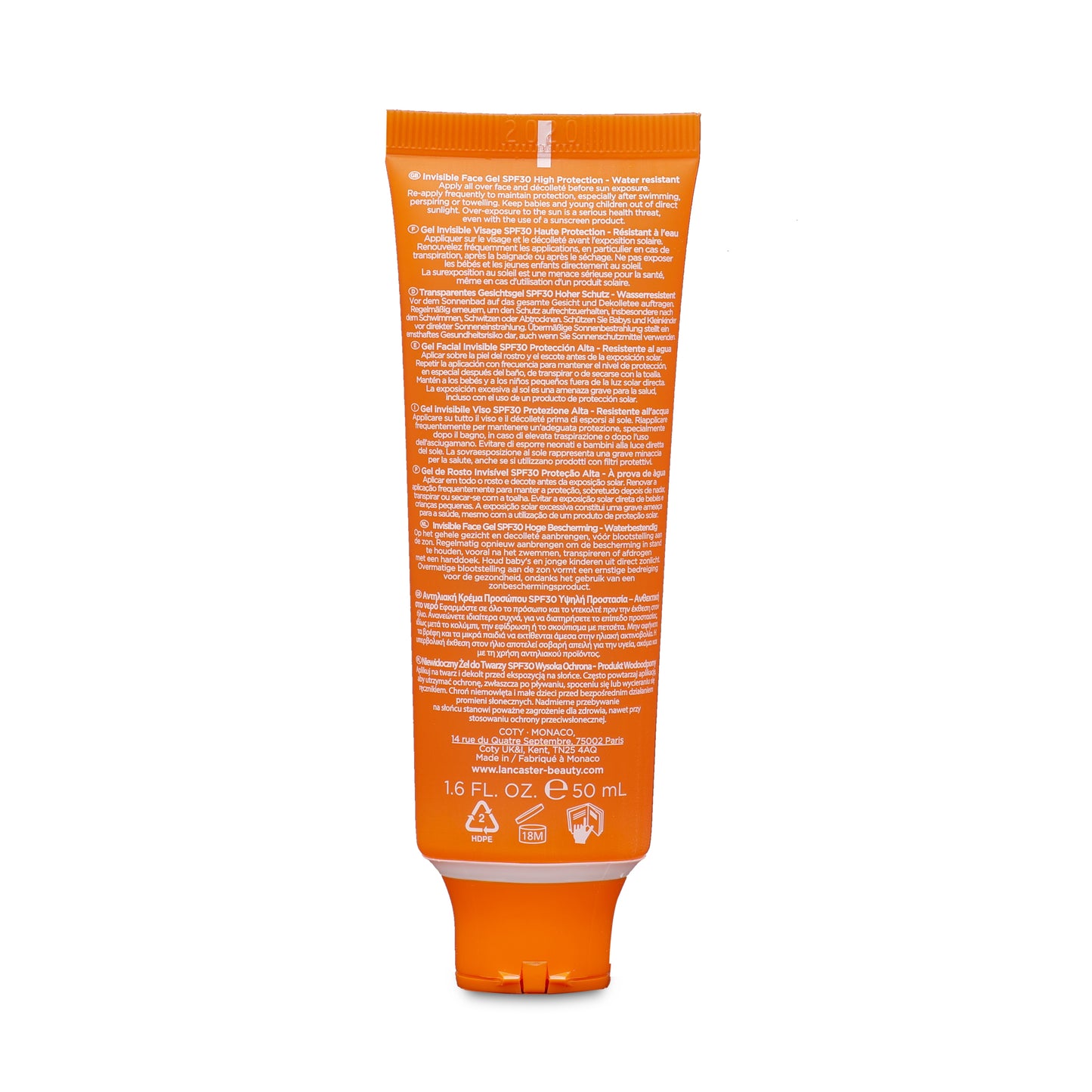 Lancaster Sun Sport Invisible Face Gel SPF30 50ml - Sun Cream