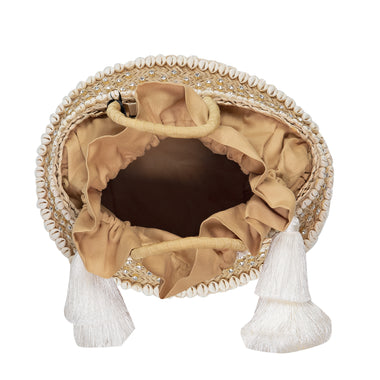 Straw Beach Bag with Tassels