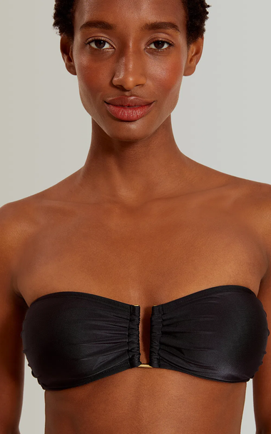 Drop Bandeau Bikini Top Black - Bikini Top