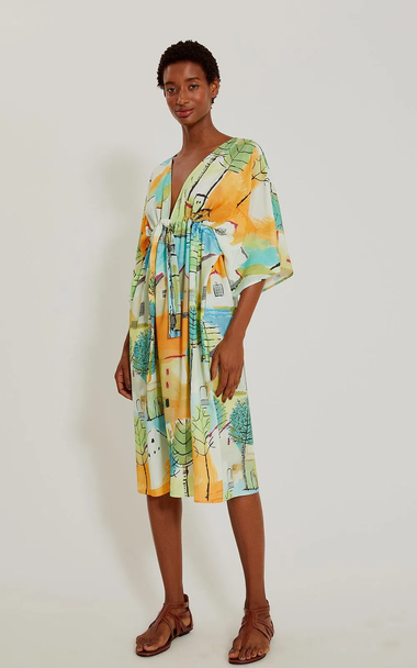 Pleated Waisted Caftan Caraiva - Kaftan