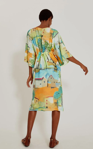 Pleated Waisted Caftan Caraiva - Kaftan