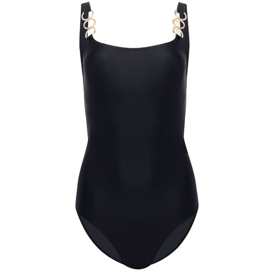 Embellished Classic One Piece Black