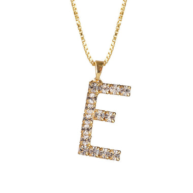 Letter Necklace Crystal E - Necklace