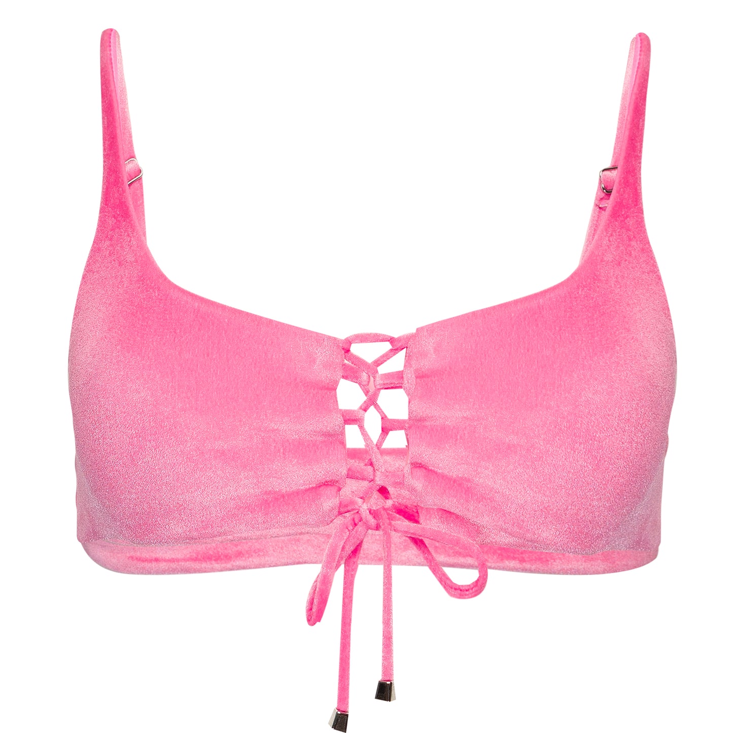 Load image into Gallery viewer, Ibiza Velvet Bikini Top Pink
