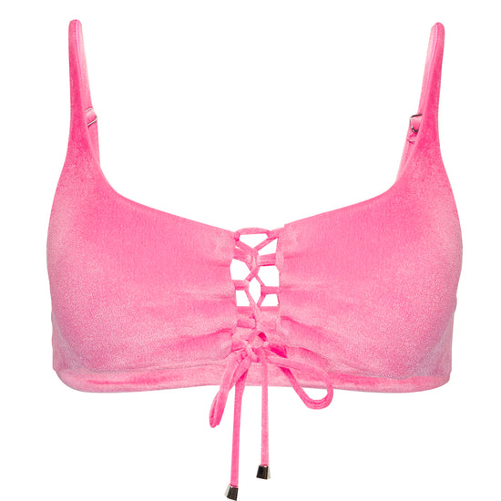 Load image into Gallery viewer, Ibiza Velvet Bikini Top Pink
