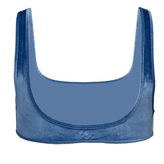 Lily Velvet Bikini Top Blue