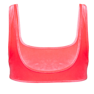 Lily Velvet Bikini Top Hot Pink - Bikini Top
