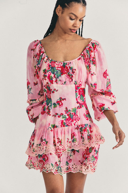Load image into Gallery viewer, Floral Tiered Mini Dress
