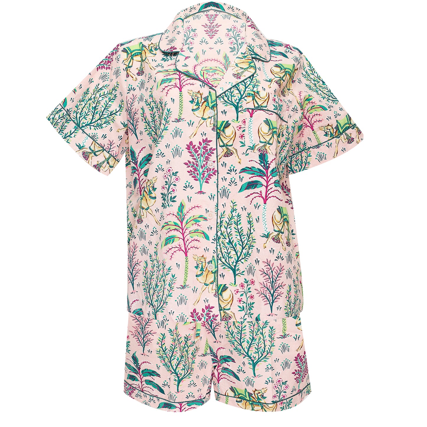 Load image into Gallery viewer, Camel’s Courtyard Short Sleep Set Rose - Pajama
