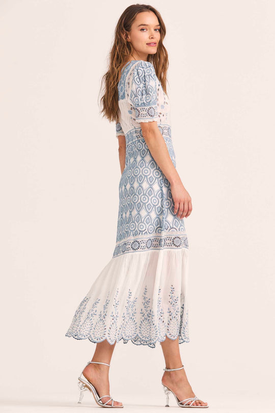 Broderie Anglaise Midi Dress