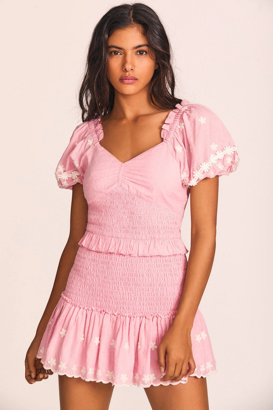 Load image into Gallery viewer, Smocked Mini Dress with Ruffles
