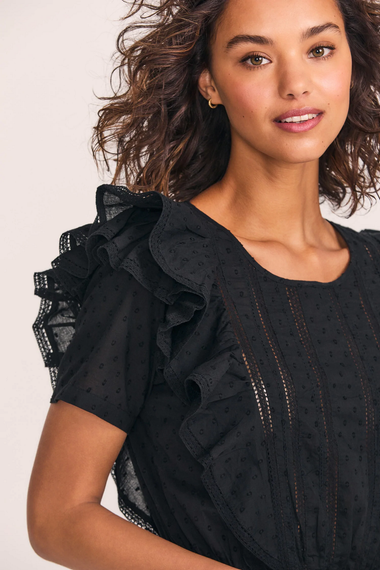 Natasha Dress Swiss Dot Black - Dress