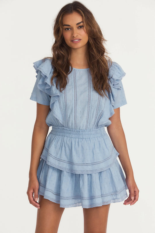 Pale blue cheap ruffle dress