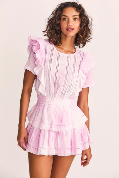 Tiered Mini Dress in Light Pink