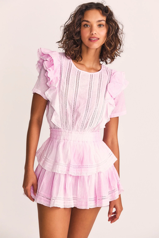 Load image into Gallery viewer, Tiered Mini Dress in Light Pink
