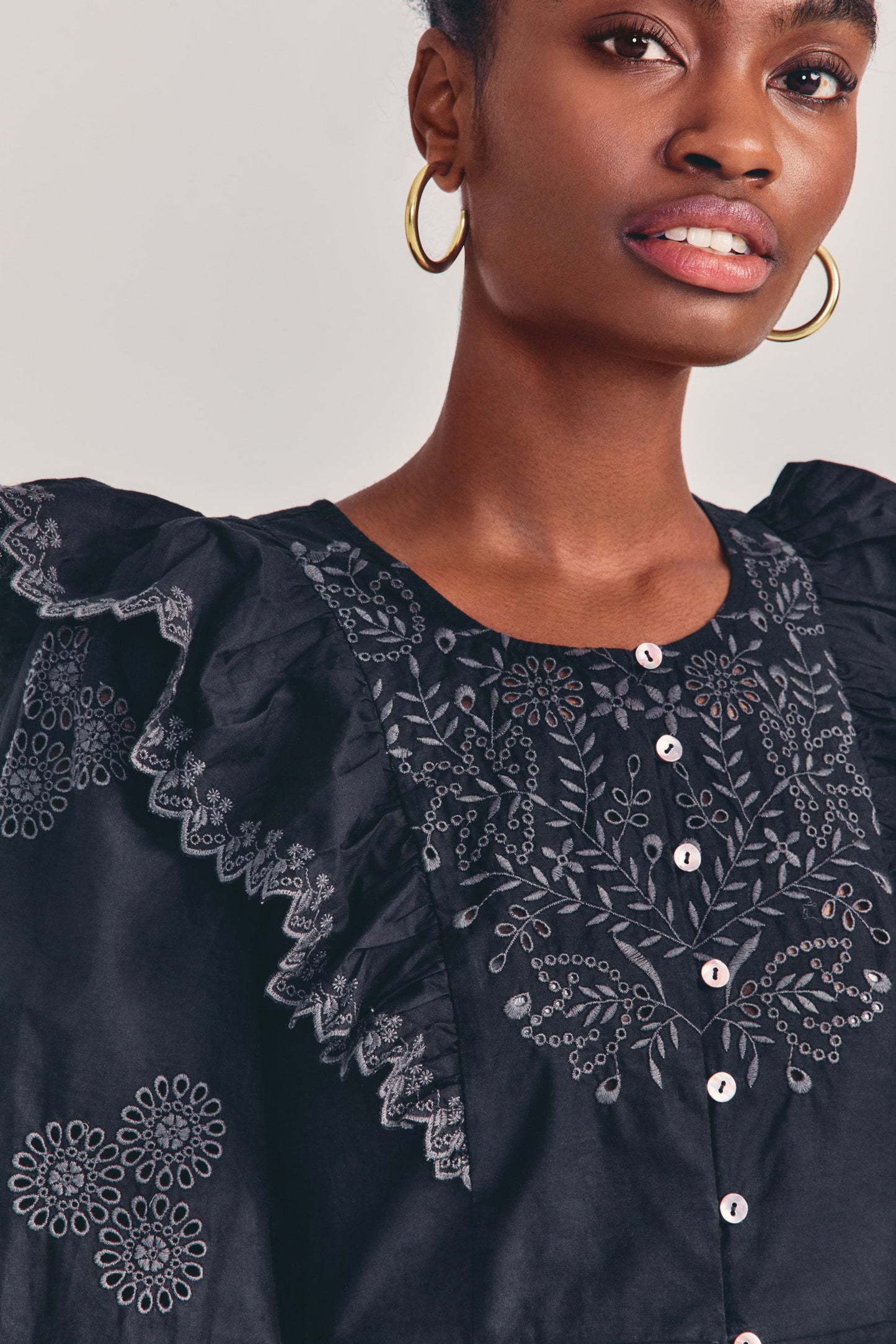 Load image into Gallery viewer, Black Mini Dress with Round Neckline
