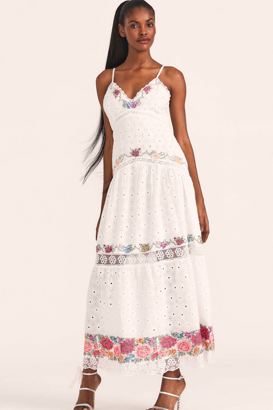 Load image into Gallery viewer, V Neck Maxi Dress in White
