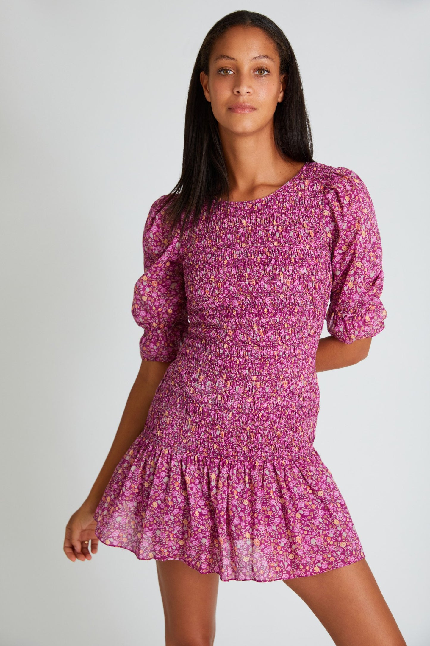 Ditsy Floral Mini Dress in Pink