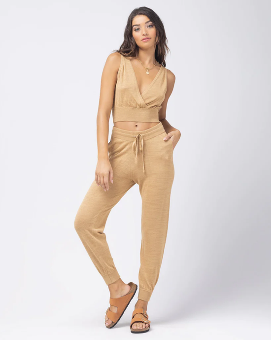 Load image into Gallery viewer, Joggers &amp;amp; Crop Top Set in Brown
