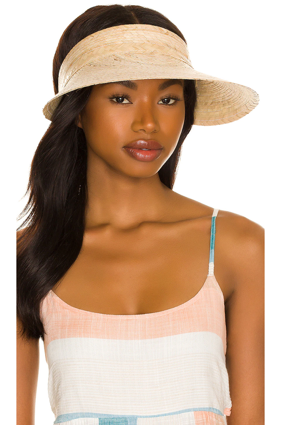 Sun Visor Hat in Beige