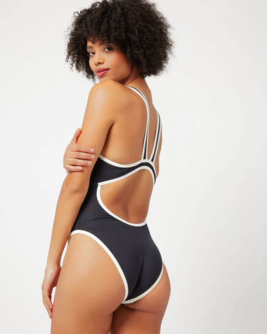 One Piece Swimsuit with Back Cut-Outs