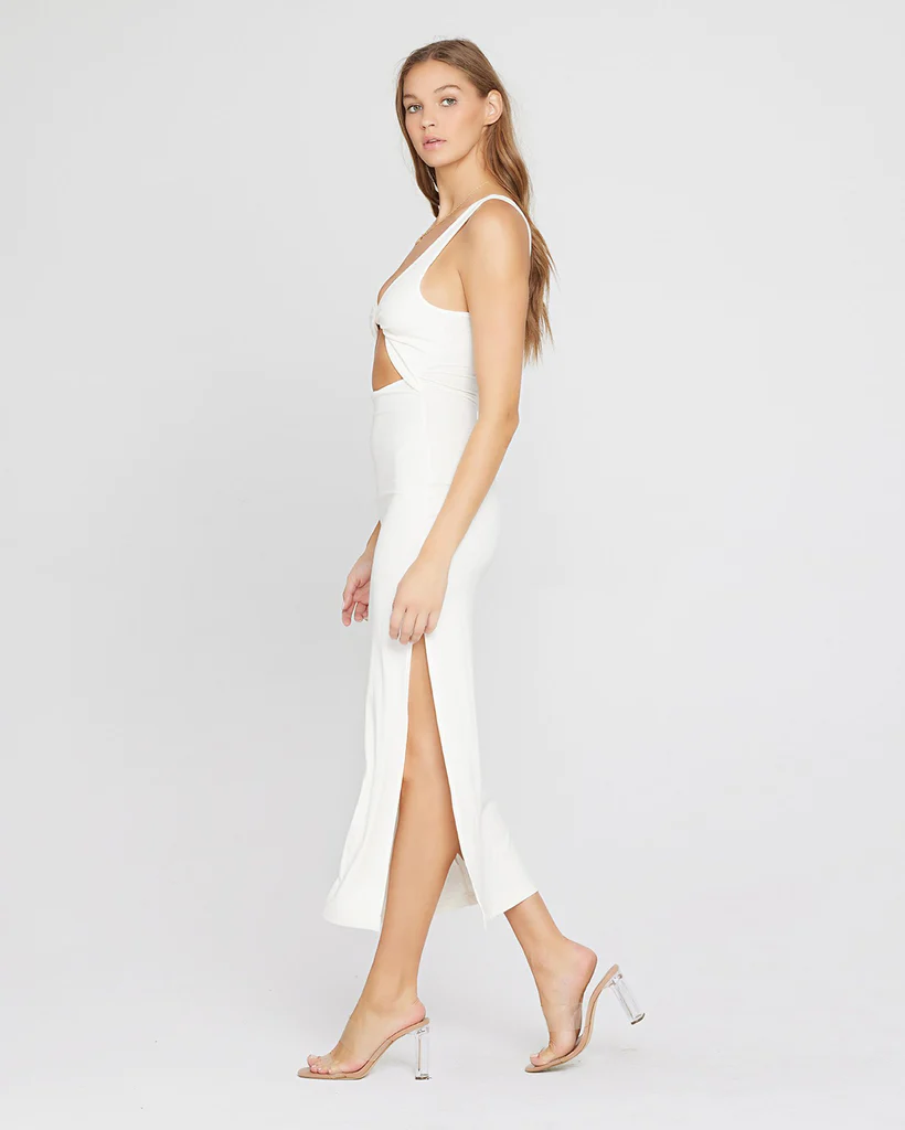 Sleeveless Cream Midi Dress