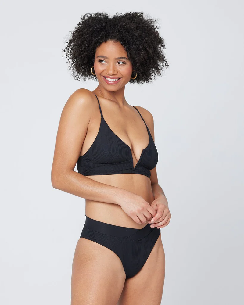 Womens Black High Waisted Bikini Bottoms