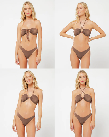 Shimmer Dawn Bikini Top Cafe - Bikini Top